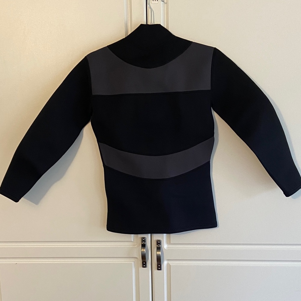 Women's Black & Charcoal Neoprene Ski Jacket with Front Zip - Picture 2 of 2